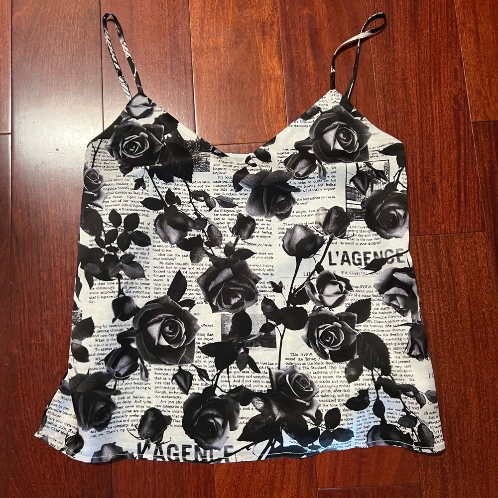 L'AGENCE Monochrome Rose Print Cami